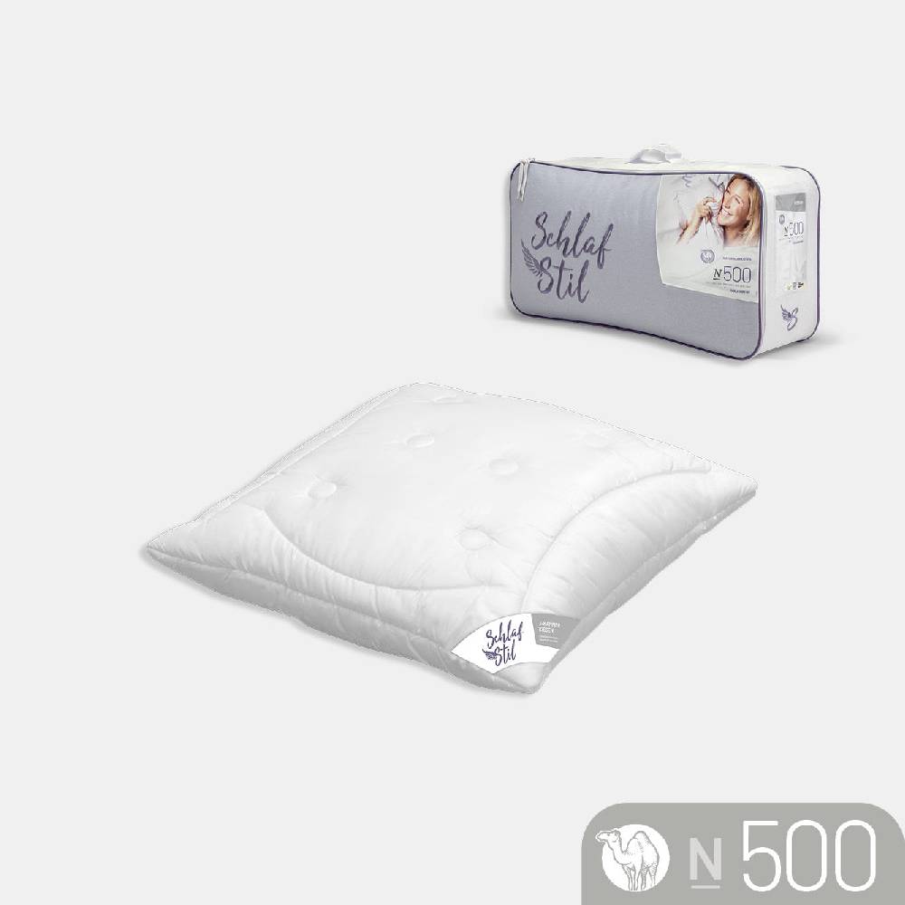 Schlafstil Kamelhaarkissen 3-Kammer Schlafstil N500, feinster Kamelhaar Flaum 100 % Kamelhaar (Außen)