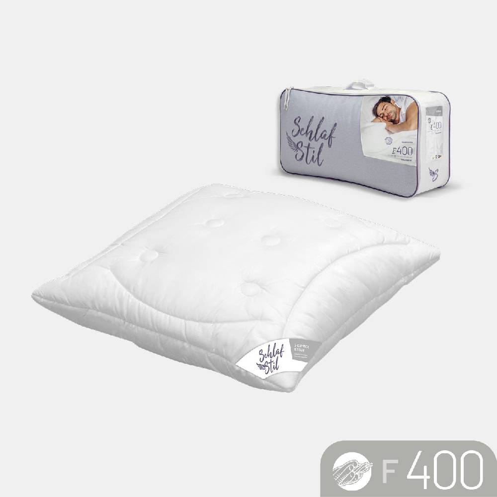 Schlafstil Faserkissen 3-Kammer Schlafstil F400, Quallofil Premium 3D-Markenfaser (Außen)