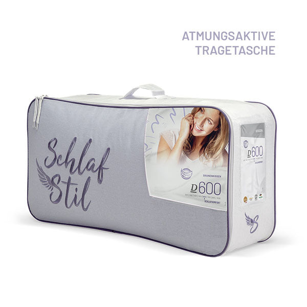 Schlafstil Gänsefedern- und Gänsedaunenkissen Schlafstil D600, 50 % Gänsedaunen / 50 % Gänsefedern im Angebot