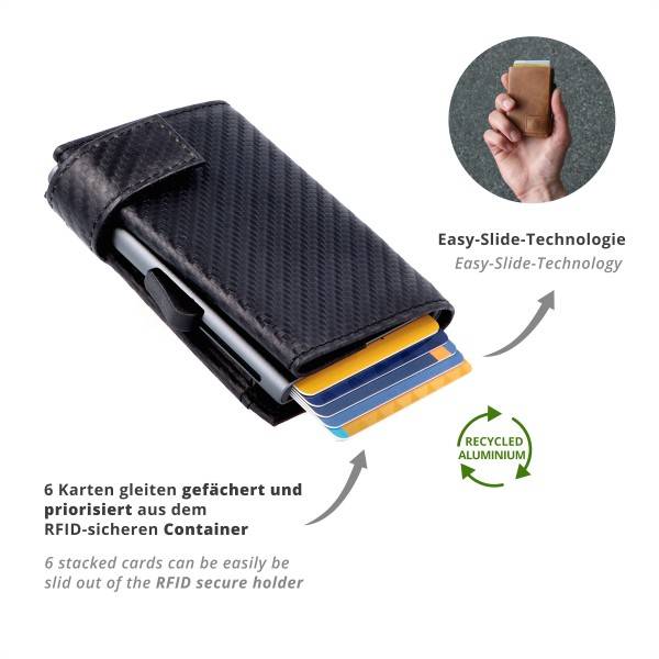 SecWal Kartenetui mit Münzfach Druckknopf Geldbörse aus Leder Günstig kaufen
