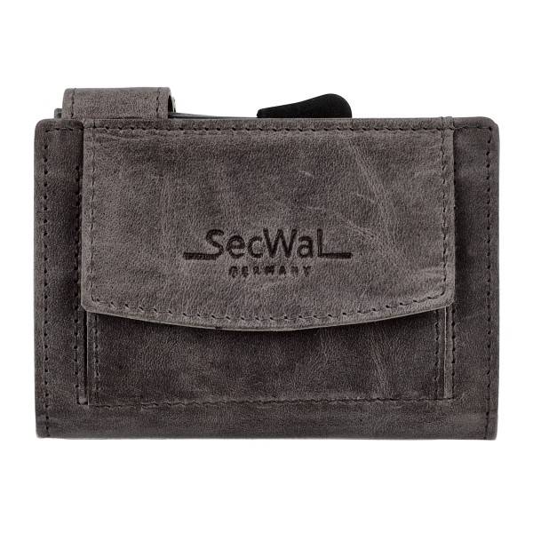 SecWal Kartenetui mit Münzfach Druckknopf Geldbörse aus Leder Flash Sale
