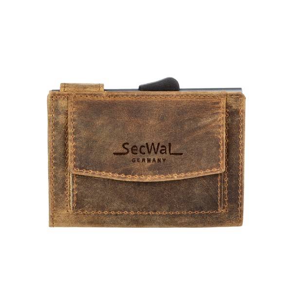 SecWal Kartenetui mit Münzfach Druckknopf Geldbörse geprägt aus Leder Osterangebot