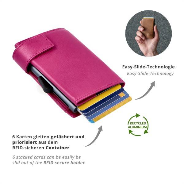 SecWal Kartenetui mit Münzfach Reißverschluss Geldbörse aus Leder Top Angebot