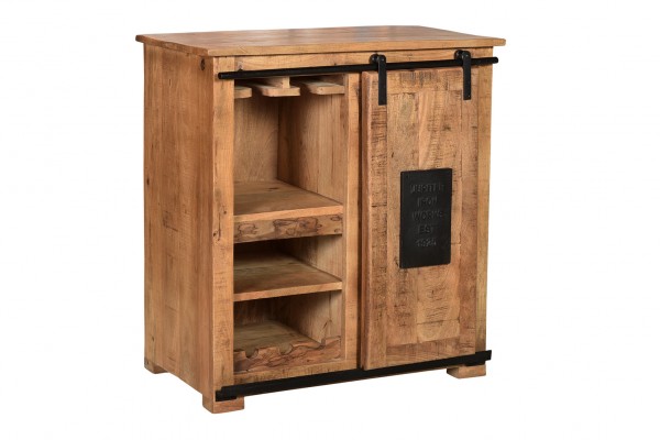 Sit Möbel Barschrank (NAMUR) 14236-01 (natur mit schwarzen Beschlägen)