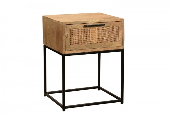 Sit Möbel Beistelltisch (CANE) 14156-01 (natur, Gestell schwarz)