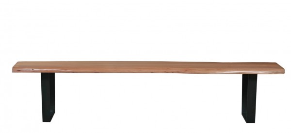 Sit Möbel Bank 150 cm, natur, Gestell schwarz (TABLES & CO) 07101-99 (Platte natur, lackiert und gewachst,