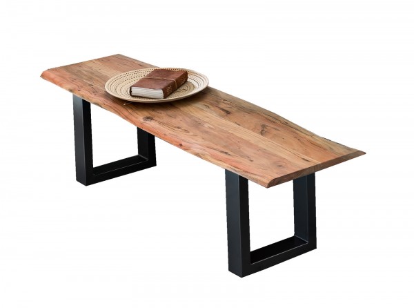 Sit Möbel Bank 150 cm, natur, Gestell schwarz (TABLES & CO) 07101-99 (Platte natur, lackiert und gewachst, Begrenztes Angebot