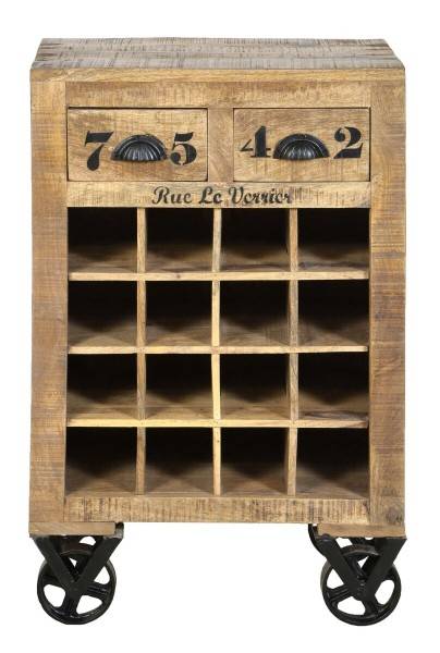 Sit Möbel Wein-Kommode (RUSTIC) 01937-04 (natur antik mit antikschwarzen Beschlägen)