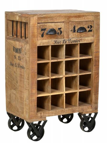 Sit Möbel Wein-Kommode (RUSTIC) 01937-04 (natur antik mit antikschwarzen Beschlägen) Zeitlich begrenztes Angebot