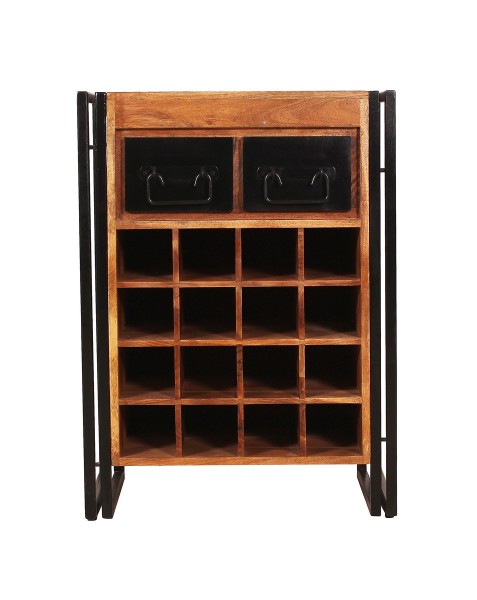 Sit Möbel Weinregal (PANAMA) 09237-01 (natur mit antikschwarz, Flascheneinsatz aus MDF)