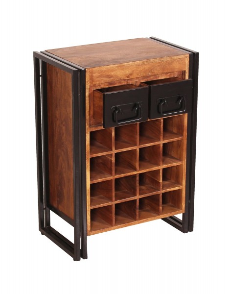 Sit Möbel Weinregal (PANAMA) 09237-01 (natur mit antikschwarz, Flascheneinsatz aus MDF) Blitzangebot