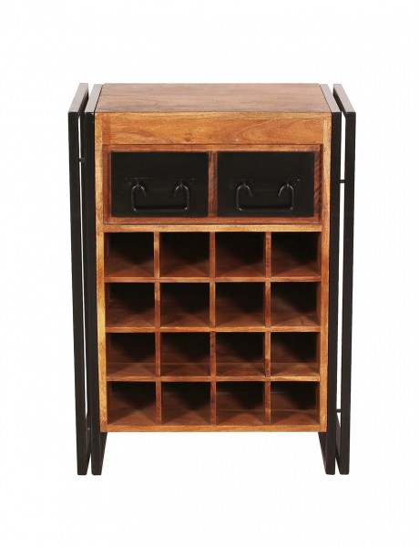 Sit Möbel Weinregal (PANAMA) 09237-01 (natur mit antikschwarz, Flascheneinsatz aus MDF) Blitzangebot