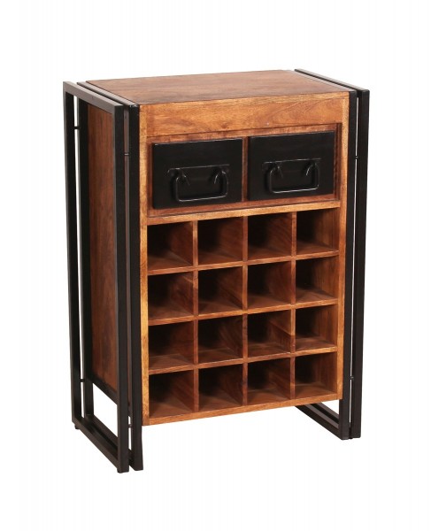 Sit Möbel Weinregal (PANAMA) 09237-01 (natur mit antikschwarz, Flascheneinsatz aus MDF) Blitzangebot