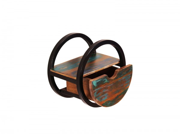 Sit Möbel Wandregal, rund mit 1 Schublade (RIVERBOAT) 09168-98 (bunt, schwarz) JETZT KAUFEN