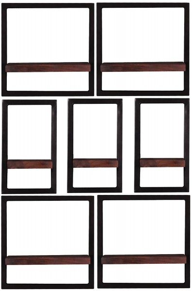 Sit Möbel Wandregal-Set, 7-teilig (ALMIRAH) 05100-20 (braun, schwarz)