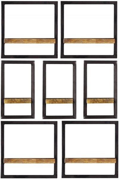 Sit Möbel Wandregal-Set, 7-teilig (SIDNEY) 14300-20 (natur, schwarz)
