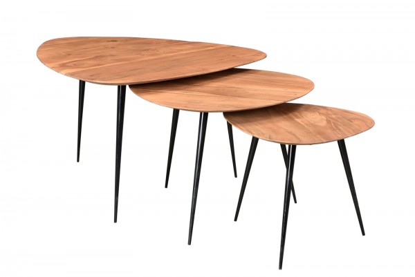 Sit Möbel Beistelltisch 40 x 37 cm (THIS & THAT) 01053-18 (Platte natur, Beine schwarz) Exklusivangebot