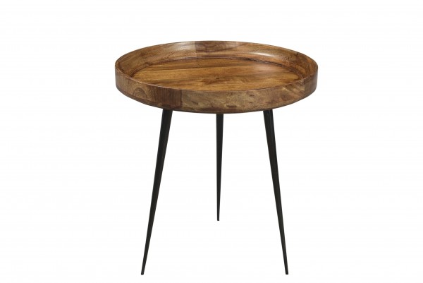 Sit Möbel Beistelltisch 50 x 50 cm (THIS & THAT) 01053-06 (Platte braun, Gestell schwarz)