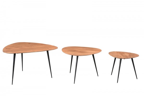 Sit Möbel Beistelltisch 54 x 49 cm (THIS & THAT) 01053-17 (Platte natur, Beine schwarz) Black Friday