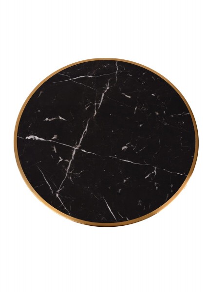 Sit Möbel Bistro-Tisch, 57 cm rund (THIS & THAT) 09997-11 (Platte schwarz mit Messing, Gestell schwarz) Top Angebot