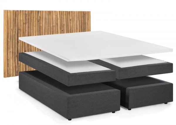 Sit Möbel Boxspringbett mit Kopfteil aus Ästen (THIS & THAT) 18006-02 (dunkelgrau, natur)