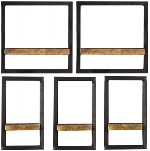 Sit Möbel Wandregal-Set, 5-teilig (SIDNEY) 14300-17 (natur, schwarz) Neuheiten