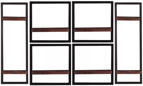 Sit Möbel Wandregal-Set, 6-teilig (ALMIRAH) 05100-18 (braun, schwarz)