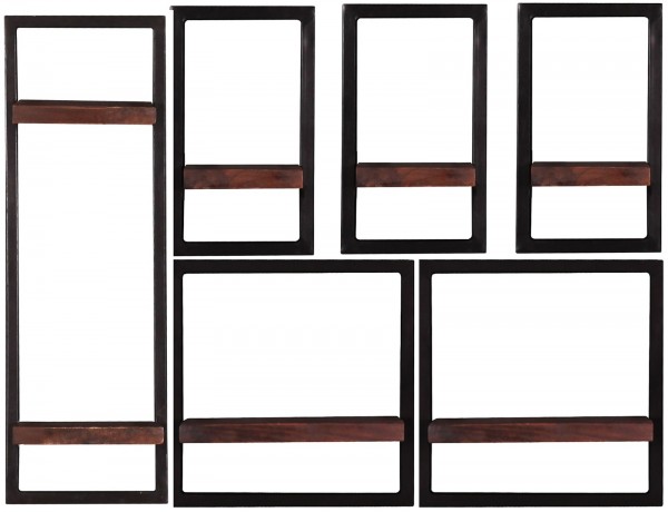 Sit Möbel Wandregal-Set, 6-teilig (ALMIRAH) 05100-19 (braun, schwarz) Saisonale Angebote