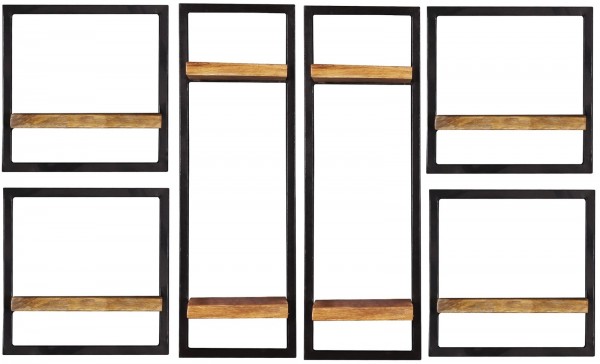 Sit Möbel Wandregal-Set, 6-teilig (SIDNEY) 14300-18 (natur, schwarz) Riesige Ersparnisse