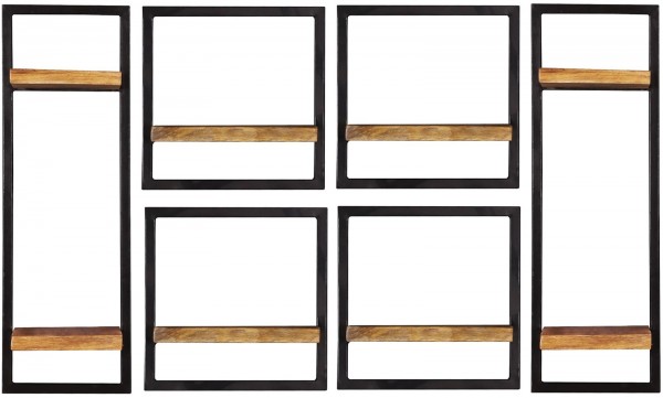 Sit Möbel Wandregal-Set, 6-teilig (SIDNEY) 14300-18 (natur, schwarz) Riesige Ersparnisse