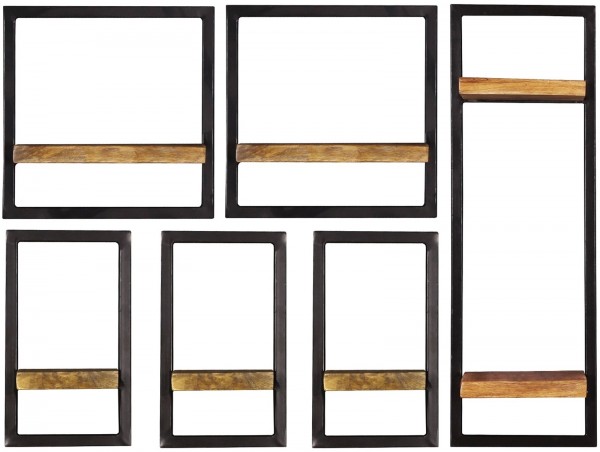 Sit Möbel Wandregal-Set, 6-teilig (SIDNEY) 14300-19 (natur, schwarz) VIP-Rabatte