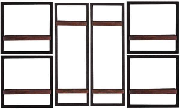 Sit Möbel Wandregal-Set, 6-teilig (ALMIRAH) 05100-18 (braun, schwarz) Kostenloser Versand international