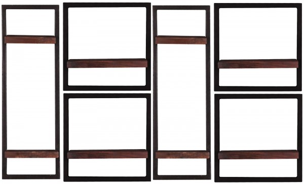 Sit Möbel Wandregal-Set, 6-teilig (ALMIRAH) 05100-18 (braun, schwarz) Kostenloser Versand international