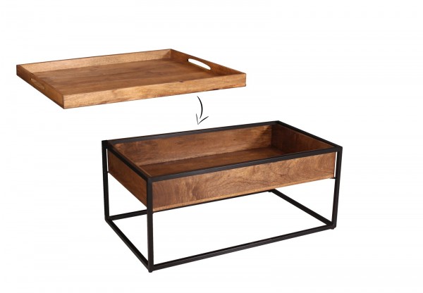 Sit Möbel Couchtisch (PANAMA) 09251-01 (natur mit antikschwarz) Kostenloser Versand