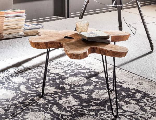Sit Möbel Couchtisch (ROMANTEAKA) 07996-46 (Platte natur, Gestell antikschwarz) Begrenztes Angebot