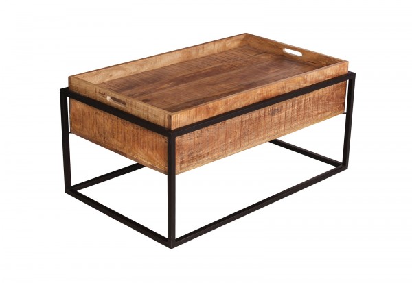 Sit Möbel Couchtisch 100x60 cm (SIDNEY) 14351-01 (natur, schwarz) Online Shopping