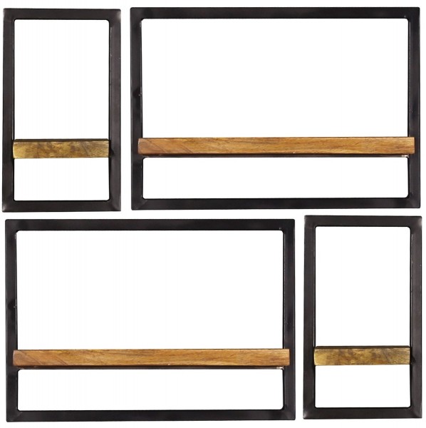Sit Möbel Wandregal-Set, 4-teilig (SIDNEY) 14300-03 (natur, schwarz)