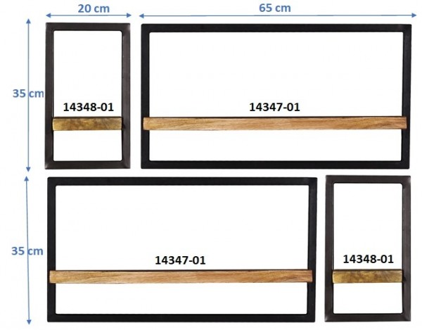 Sit Möbel Wandregal-Set, 4-teilig (SIDNEY) 14300-10 (natur, schwarz) Rabatte dieses Monats
