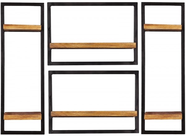 Sit Möbel Wandregal-Set, 4-teilig (SIDNEY) 14300-14 (natur, schwarz)