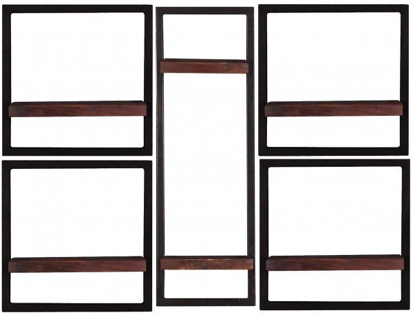 Sit Möbel Wandregal-Set, 5-teilig (ALMIRAH) 05100-16 (braun, schwarz)
