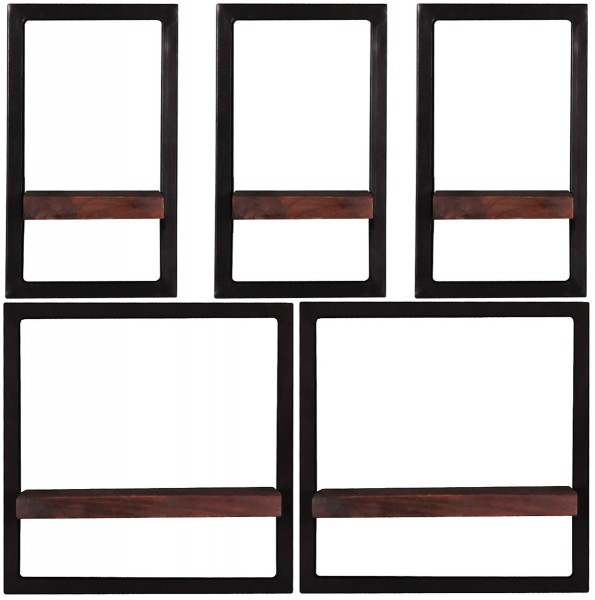 Sit Möbel Wandregal-Set, 5-teilig (ALMIRAH) 05100-17 (braun, schwarz)