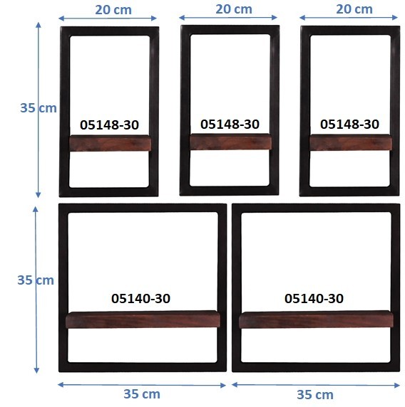 Sit Möbel Wandregal-Set, 5-teilig (ALMIRAH) 05100-17 (braun, schwarz) Meist gekauft