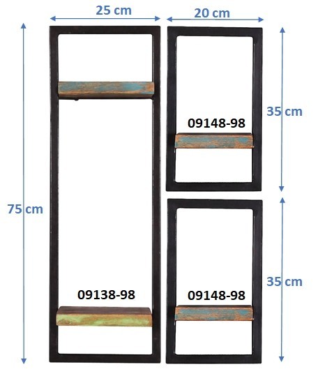 Sit Möbel Wandregal-Set, 3-teilig (RIVERBOAT) 09101-06 (bunt, schwarz) Flash Sale