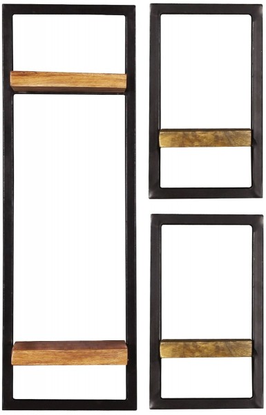 Sit Möbel Wandregal-Set, 3-teilig (SIDNEY) 14300-06 (natur, schwarz)