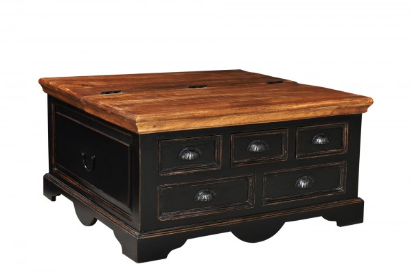 Sit Möbel Couchtischtruhe (CORSICA) 05894-11 (schwarz mit honigfarbiger Deckplatte) Kostenloser Versand