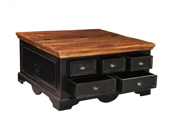 Sit Möbel Couchtischtruhe (CORSICA) 05894-11 (schwarz mit honigfarbiger Deckplatte) Kostenloser Versand