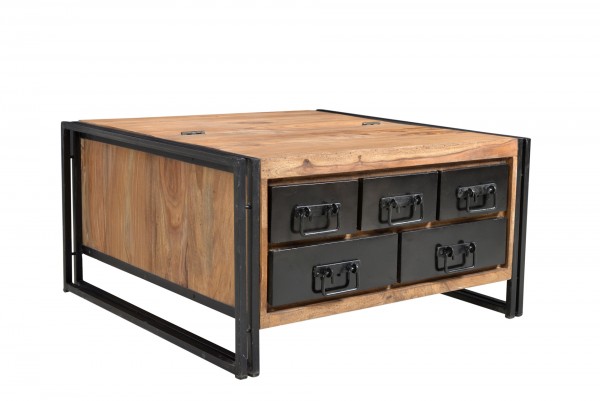 Sit Möbel Couchtischtruhe (PANAMA) 09294-01 (natur mit antikschwarz) Fabrik Onlineshop