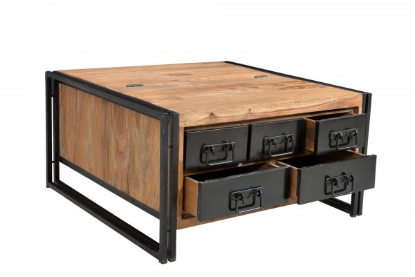 Sit Möbel Couchtischtruhe (PANAMA) 09294-01 (natur mit antikschwarz) Fabrik Onlineshop