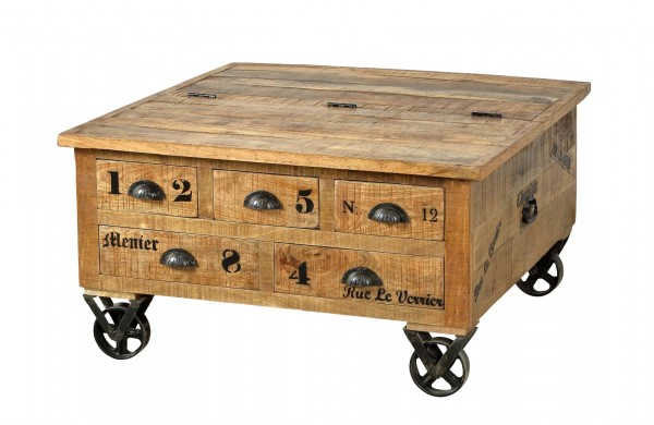 Sit Möbel Couchtischtruhe (RUSTIC) 01994-04 (natur antik mit antikschwarzen Beschlägen) Sonderangebot