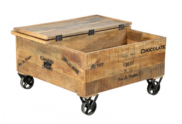 Sit Möbel Couchtischtruhe (RUSTIC) 01994-04 (natur antik mit antikschwarzen Beschlägen) Sonderangebot